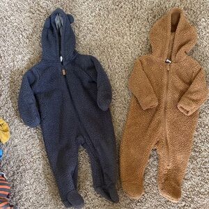 Old Navy Fleece Footies - Navy and Brown